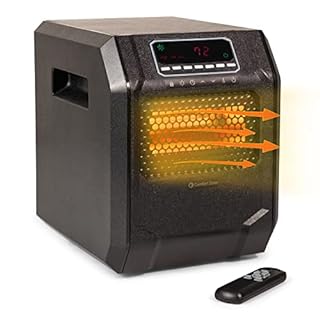 Comfort Zone 750/1 500-Watt Digital Quartz Infrared Cabinet Space Heater with Re