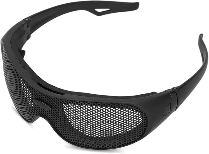 FILFEEL Gafas de seguridad Malla de hierro resistente a los golpes respirable modelado Uv400 viento y arena para los fanáticos militares del juego al aire libre