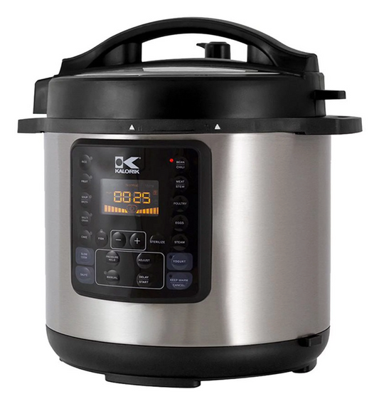 Kalorik 6 Quart 10-in-1 Multi Use Pressure Cooker, Stainless Steel