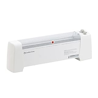 Comfort Zone 1 500-Watt Convection Baseboard Heater with Silent Operation White